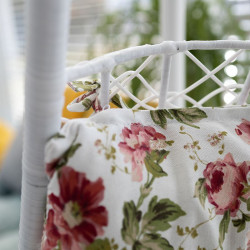 Szépséghibás függőfotel Kalea fehér-virág mintás