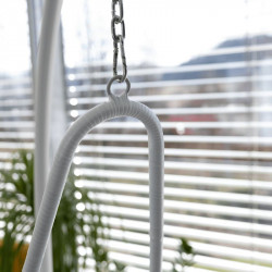 Szépséghibás függőfotel Kalea fehér-virág mintás