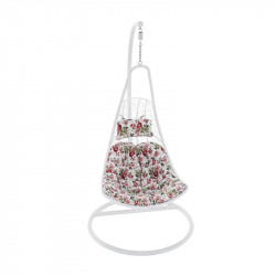 Szépséghibás függőfotel Kalea fehér-virág mintás