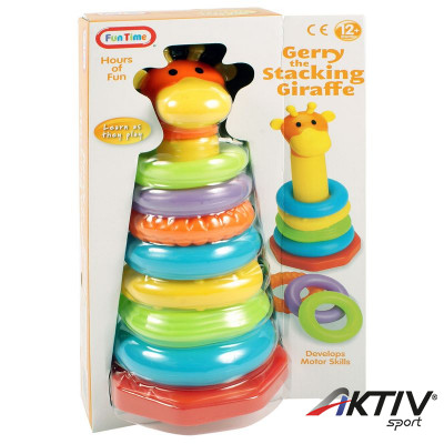 Zsiráf montessori karika toronyépítő