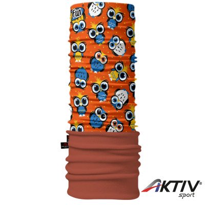 4 Fun Polartec többfunkciós gyermek csősál Owl Orange
