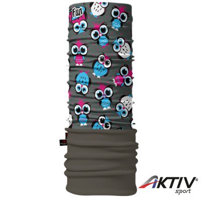 4 Fun Polartec többfunkciós gyermek csősál Owl Grey