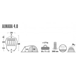 High Peak Almada 4 családi sátor