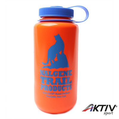 Nalgene Bootle HDPE 1 L széles nyílású műanyag palack orange cat logo