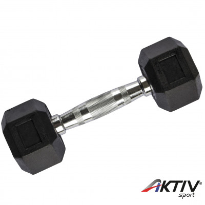 Hatszögletű gumírozott fix kézisúlyzó 6 kg
