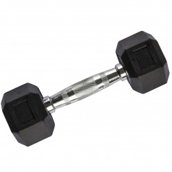 Hatszögletű gumírozott fix kézisúlyzó 6 kg Fitness Robust
