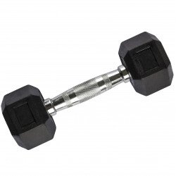 Hatszögletű gumírozott fix kézisúlyzó 6 kg Fitness Robust