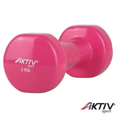 Kézisúlyzó vinyl Aktivsport 2 kg rózsaszín
