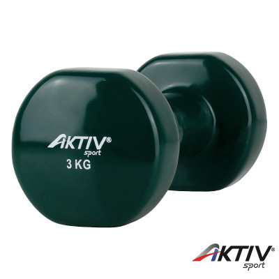 Kézisúlyzó vinyl Aktivsport 3 kg zöld