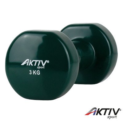 Kézisúlyzó vinyl Aktivsport 3 kg zöld