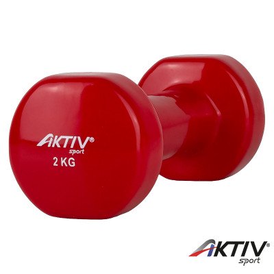 Kézisúlyzó vinyl Aktivsport 2 kg piros