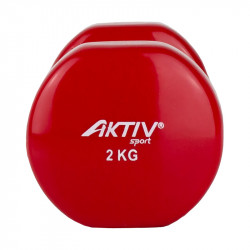Kézisúlyzó vinyl Aktivsport 2 kg piros