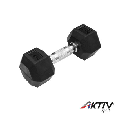 Hatszögletű gumírozott kézisúlyzó Trendy 2,5 kg