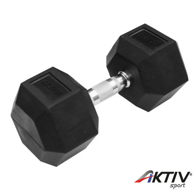 Hatszögletű gumírozott kézisúlyzó Trendy 22,5 kg