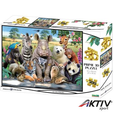3D puzzle Prime 3D Állati osztálykép 500 darabos