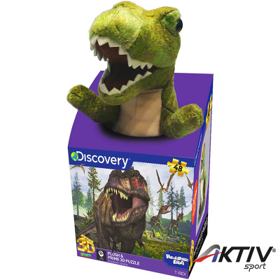 3D puzzle Prime 3D Tyrannosaurus 48 darabos plüss játékkal