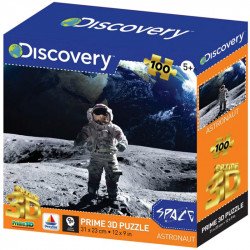 3D puzzle Prime 3D Űrhajós a Holdon Discovery Channel 100 darabos Puzzle Prime 3D