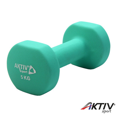 Szépséghibás súlyzó neoprén Aktivsport 5 kg zöld