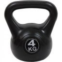 Aktivsport kettlebell 4 kg műanyag bevonattal fekete