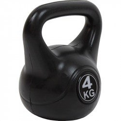 Aktivsport kettlebell 4 kg műanyag bevonattal fekete Fitness Aktivsport