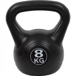 Aktivsport kettlebell 8 kg műanyag bevonattal fekete