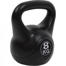 Aktivsport kettlebell 8 kg műanyag bevonattal fekete Fitness Aktivsport