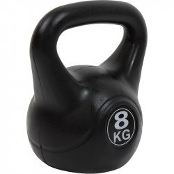 Aktivsport kettlebell 8 kg műanyag bevonattal fekete Fitness Aktivsport