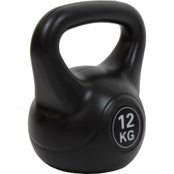 Aktivsport kettlebell 12 kg műanyag bevonattal fekete Fitness Aktivsport