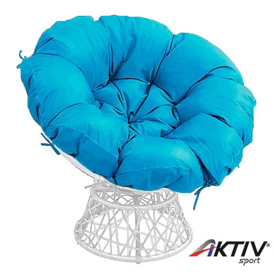 Forgófotel párnával Triss Big fehér-kék