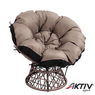 Forgófotel párnával Triss Big barna-fekete-bézs