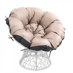 Forgófotel párnával Triss Big fehér-taupe-fekete Kert Tempo Kondela