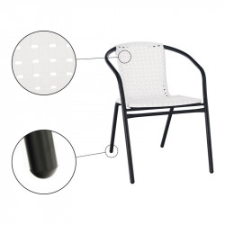 Kerti szék Bergola fehér-fekete