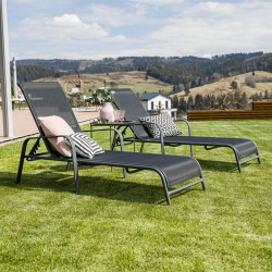 Nyugágy állítható Atreo fekete-szürke