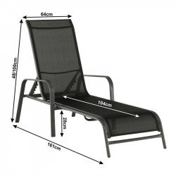 Nyugágy állítható Atreo fekete-szürke