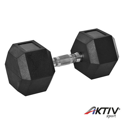 Hatszögletű gumírozott fix kézisúlyzó 36 kg