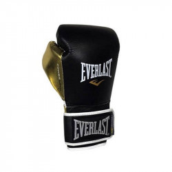 Bokszkesztyű Powerlock Pro Everlast műbőr tépőzáras fekete-arany 10 oz