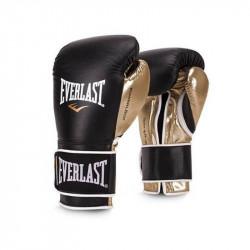 Bokszkesztyű Powerlock Pro Everlast műbőr tépőzáras fekete-arany 10 oz Sportszer Everlast