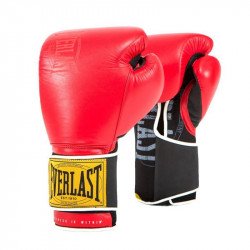 Bokszkesztyű Everlast 1910 Pro Hook&Loop bőr piros 16 oz Sportszer Everlast