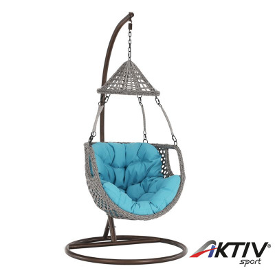 Függőfotel Luanda barna-szürkésbarna-kék