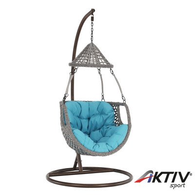 Függőfotel Luanda barna-szürkésbarna-kék