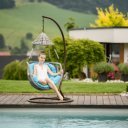 Függőfotel Luanda barna-szürkésbarna-kék