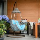 Függőfotel Luanda barna-szürkésbarna-kék