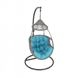 Függőfotel Luanda barna-szürkésbarna-kék