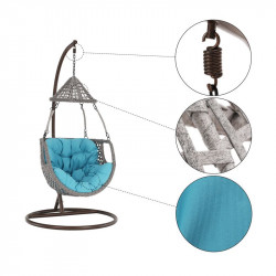 Függőfotel Luanda barna-szürkésbarna-kék