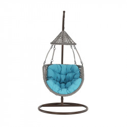 Függőfotel Luanda barna-szürkésbarna-kék