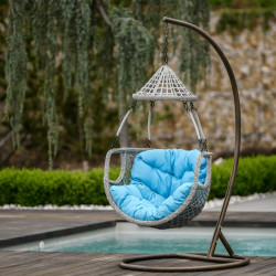 Függőfotel Luanda barna-szürkésbarna-kék