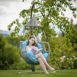 Függőfotel Luanda barna-szürkésbarna-kék