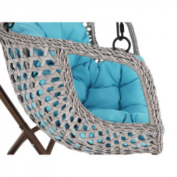 Függőfotel Luanda barna-szürkésbarna-kék