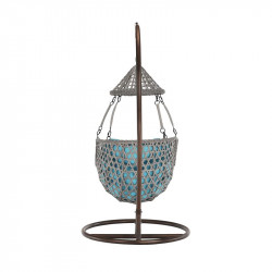 Függőfotel Luanda barna-szürkésbarna-kék