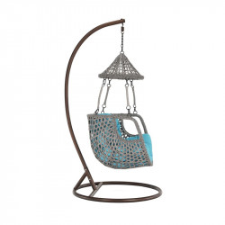 Függőfotel Luanda barna-szürkésbarna-kék